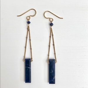 Elegant blue and gold Lapis earrings